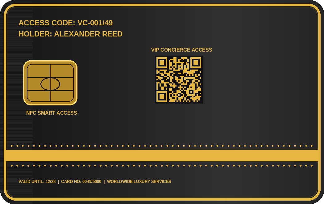 VIP Exclusive NFC Card — front
